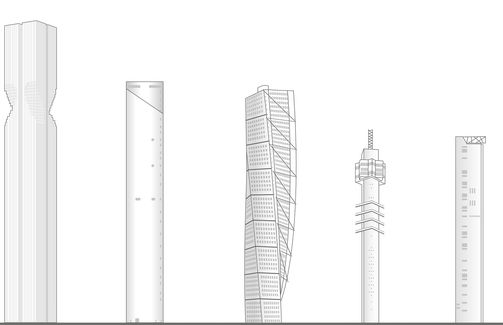 Tower sizes compared to the other big towers in Sweden